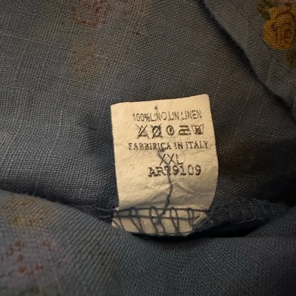 XXL Italian linen floral dress, bought in Aux France NWOT . Gorgeous periwinkle - Picture 9 of 9